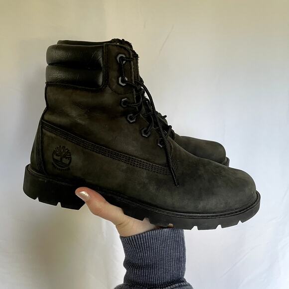 Timberland Ortholite dark gray suade boots primaloft women's size 7 lace up - Picture 2 of 5